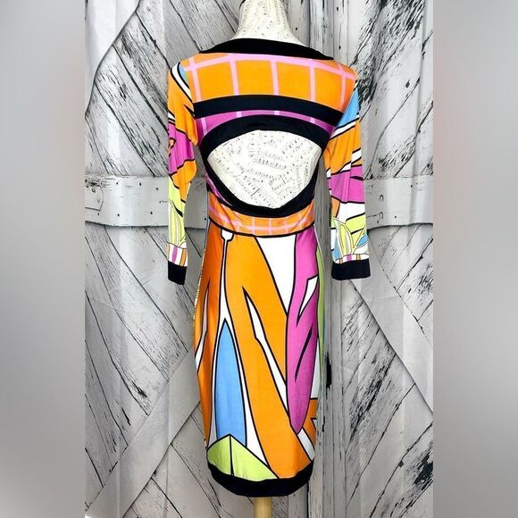 Analili Psychedelic Color Block Cutout Back S - Picture 2 of 6